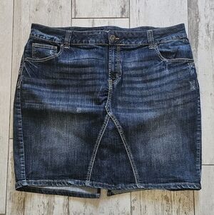 Lane Bryant Denim Dark Blue Mini Jean Skirt 22